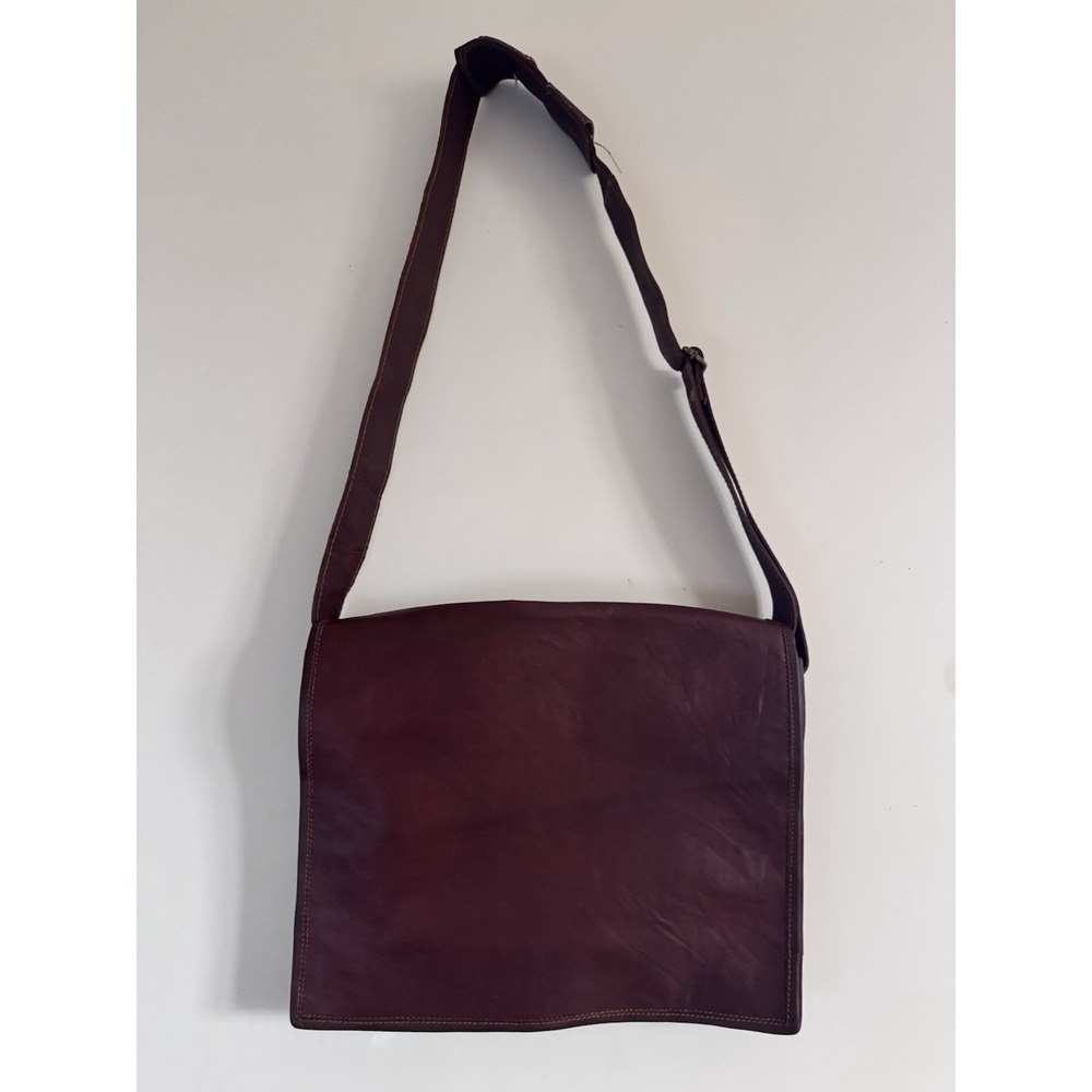 Leather Cognac Messenger Bag Rugged Chic Rustic Natural Men's Women's Laptop